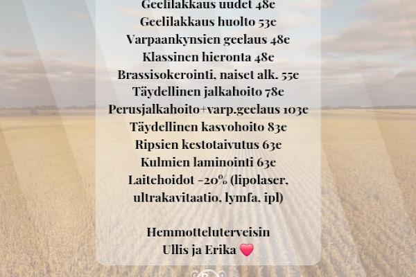 Heinäkuun hemmottelut
