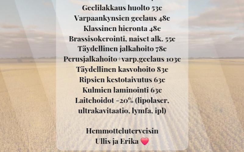 Heinäkuun hemmottelut